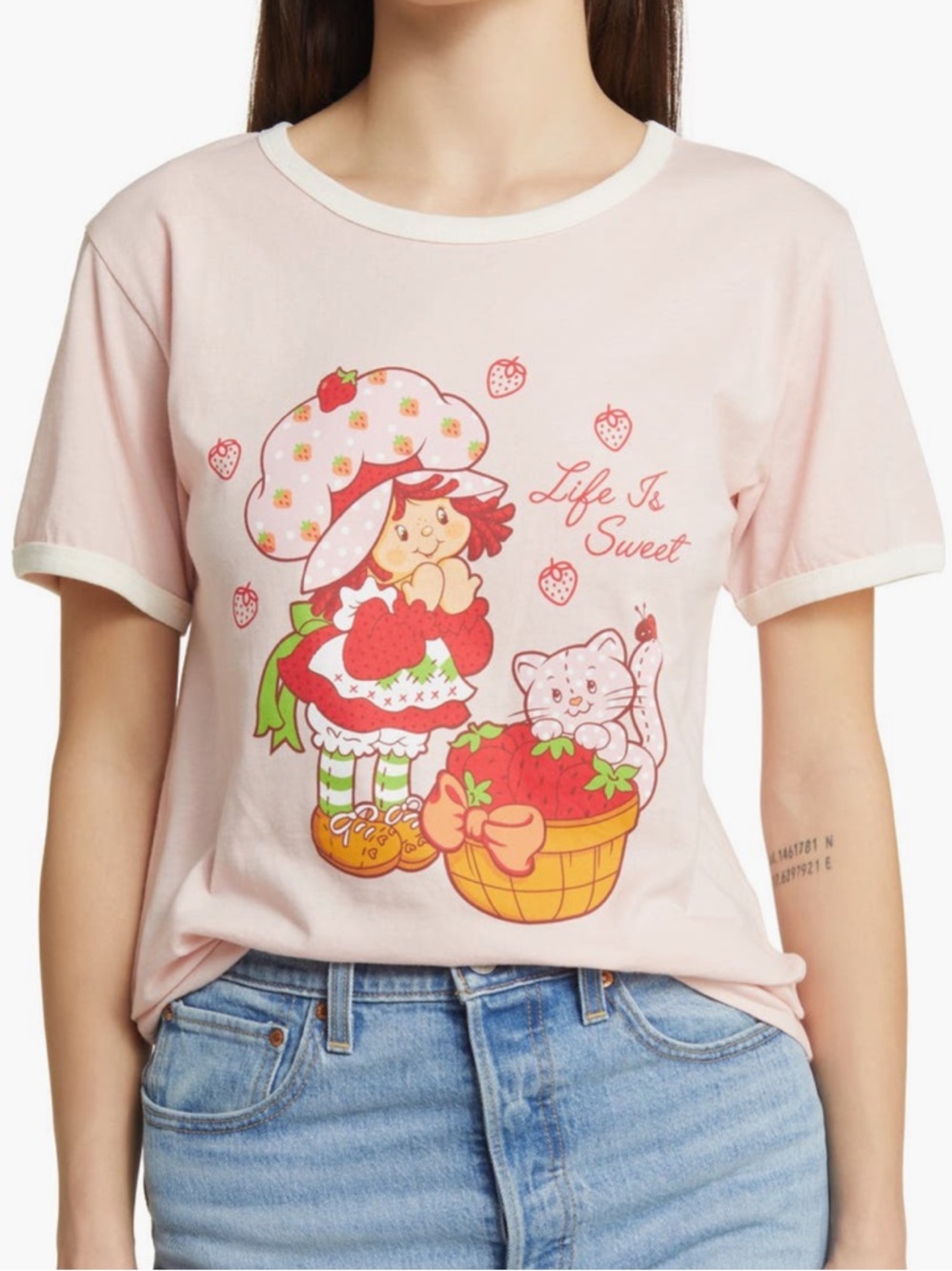 Strawberry Shortcake Pink Graphic Tee - "Life Is Sweet"